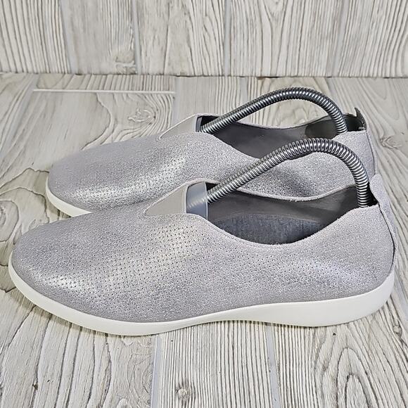 Abeo Metallic Silver Slip-On Sneakers - Picture 4 of 12